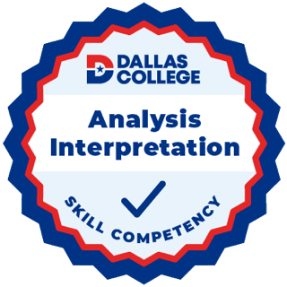 Dallas College Analysis and Interpretation skill badge